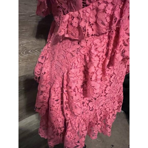 NBD Revolve Lace Mini Dress V-Neck Pink Halter Back Party Prom Cocktail - Picture 5 of 12